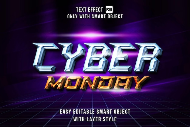 PSD cyber monday text effect editable