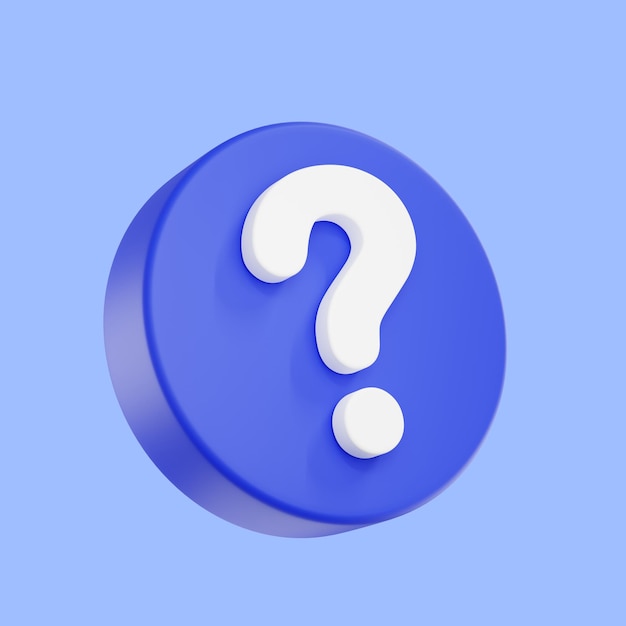 D render Question mark speech bubble icon Message box with question sign