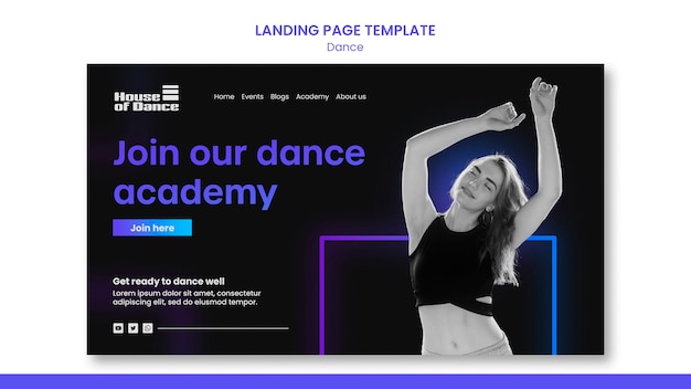 Dance classes landing page template