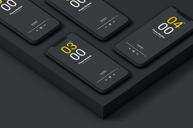 PSD dark phone mockup