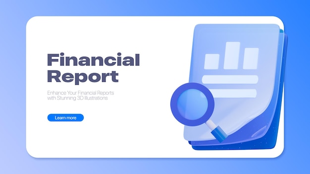 PSD data analysis 3d render illustration financial report