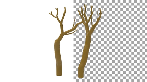 PSD dead tree without shadow 3d render