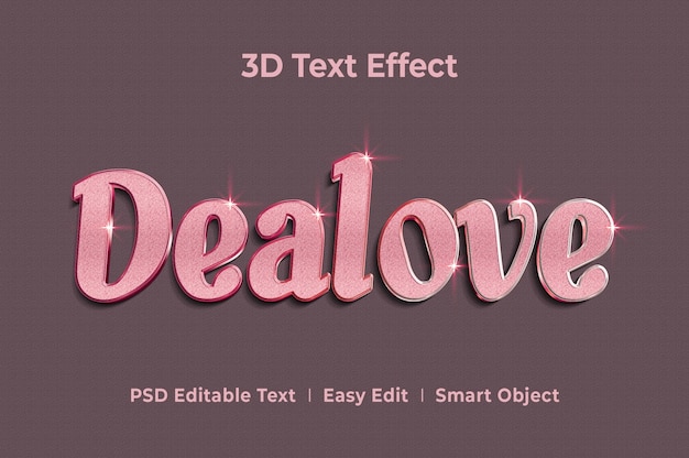 Dealove3dテキストスタイル効果モックアップテンプレートプレミアム