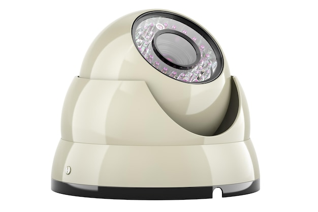 Degree Dome Surveillance Camera 3D rendering isolated on transparent background