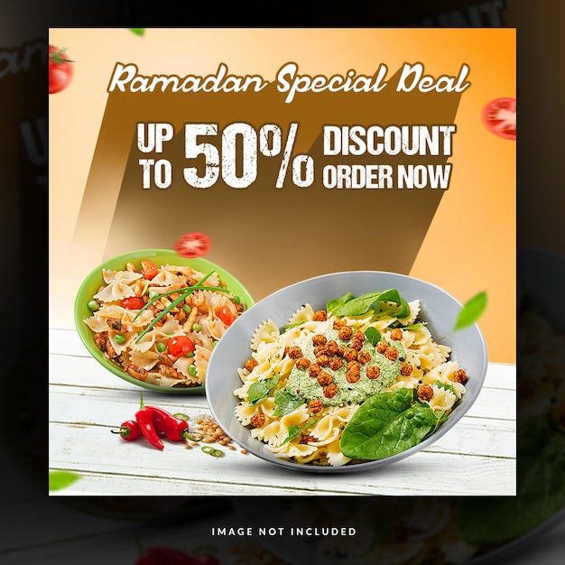 Delicious food social media promotion and post banner template