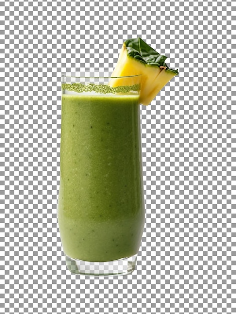 PSD delicious pineapple kale smoothie isolated on transparent background