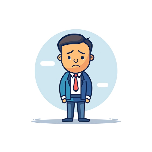 PSD a depressed businessman cartoon illustration