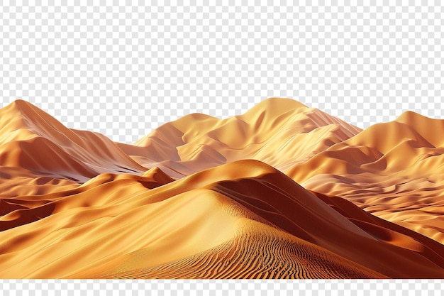 PSD desert sand dunes isolated on transparent background