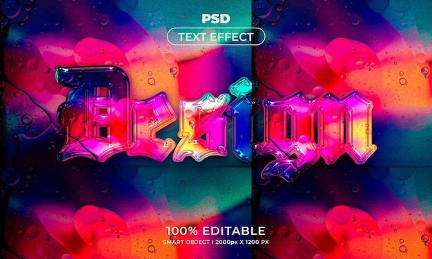 Design 3d editable text effect premium psd with background