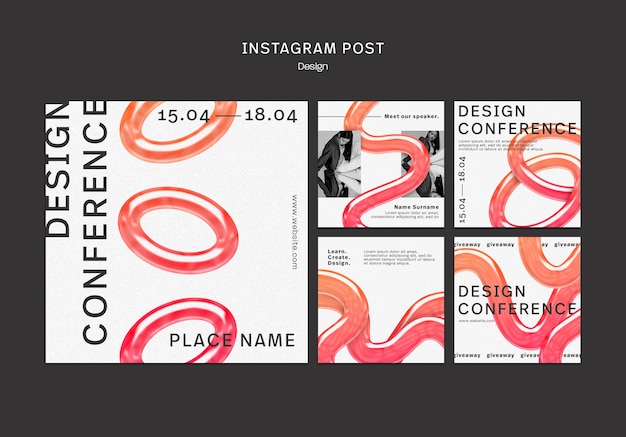 PSD design conference instagram posts