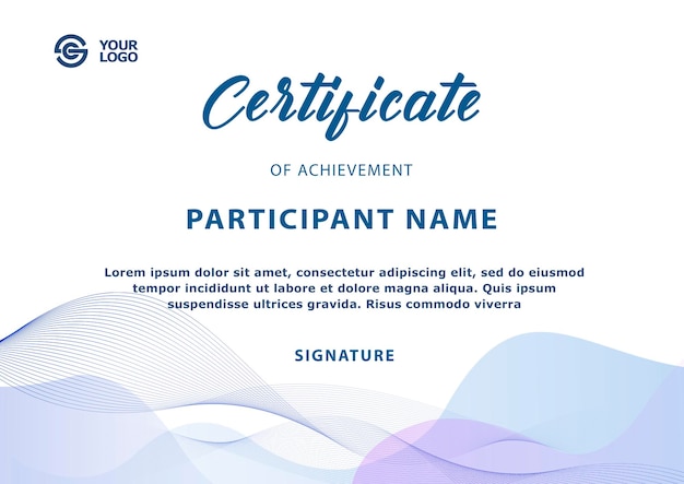 PSD design modern certificate template