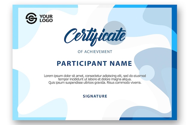 PSD design modern certificate template