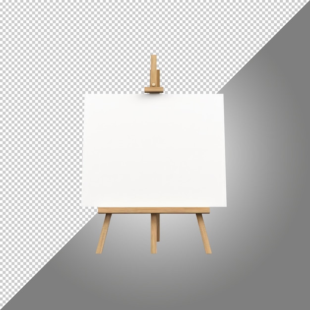 PSD a detailed mockup of a blank canvas on an easel isolated on transparent background