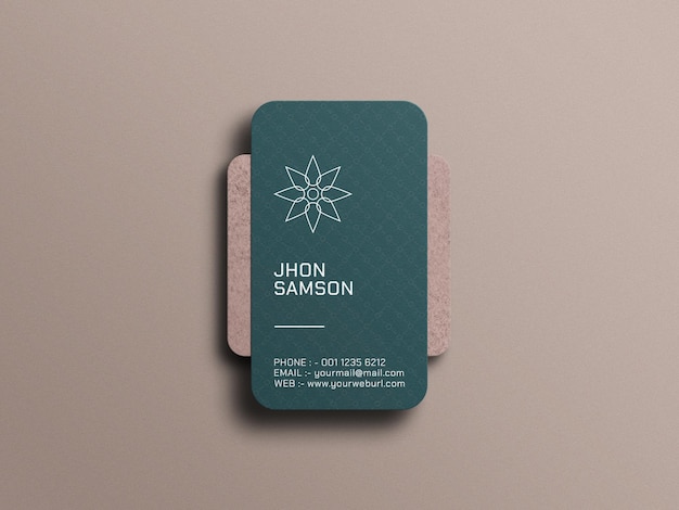 Die cut vertical business card mockup