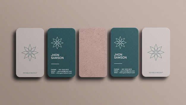 Die cut vertical business card mockup