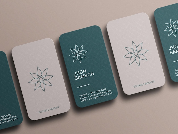 Die cut vertical business card mockup