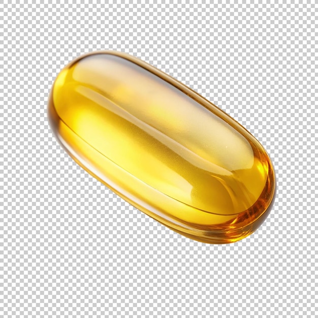 PSD dietary supplement fish oil capsule on transparent background