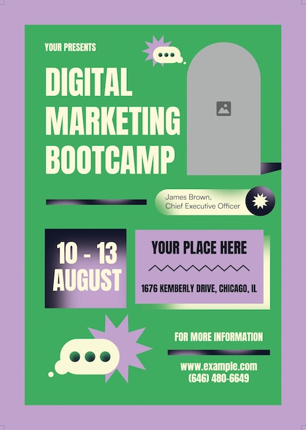 PSD digital marketing bootcamp flyer