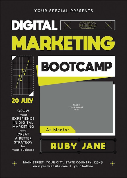 PSD digital marketing bootcamp flyer