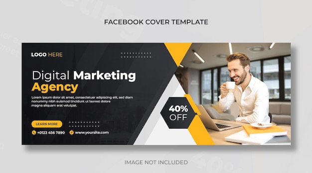 Digital marketing and corporate business agency facebook cover or web banner design template