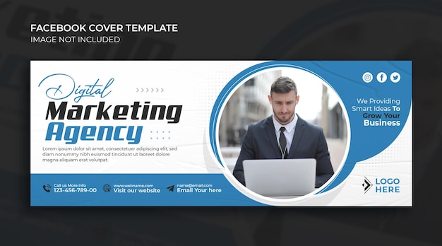 Digital marketing facebook cover page and corporate business web banner template