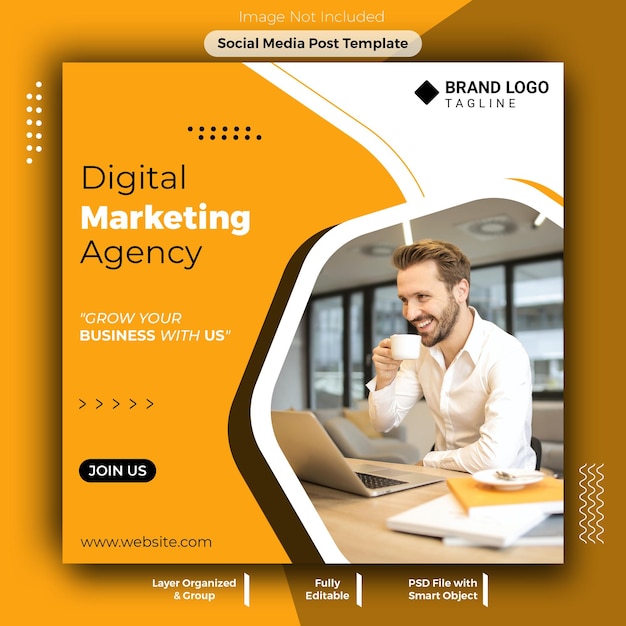 Digital marketing social media and instagram post template banner