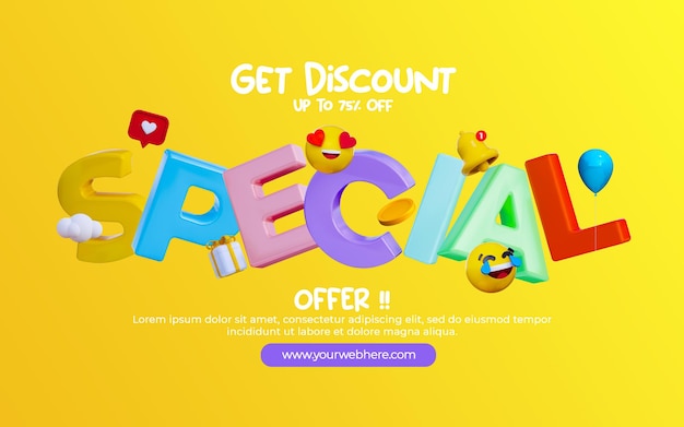 Discount banner promotion social media post template