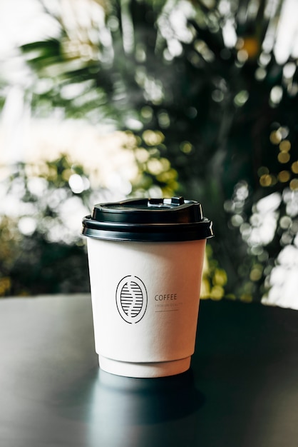 PSD disposable coffee paper cup mockup design