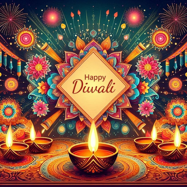 PSD diwali background design banner template