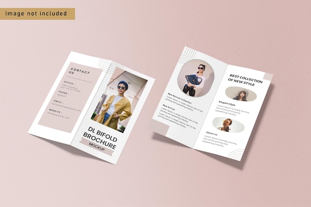 PSD dl bifold brochure mockup