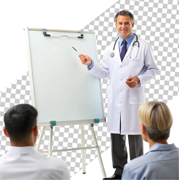 PSD doctor posing with the whiteboard