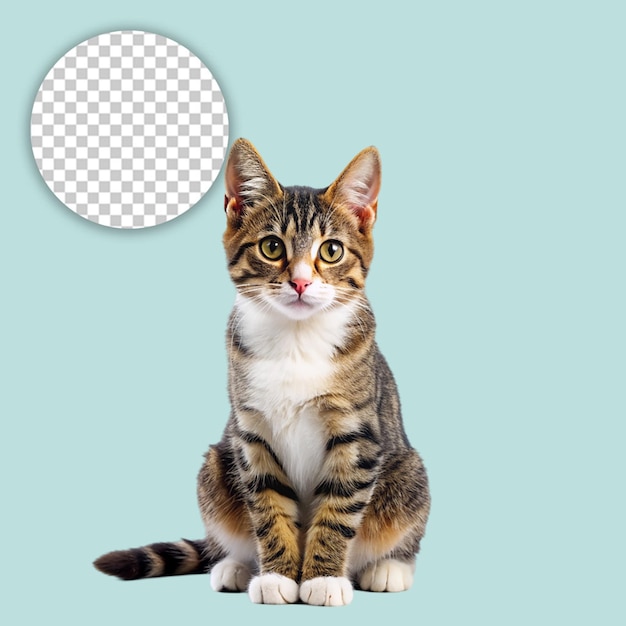 Domestic Cat Full Body on Transparent Background