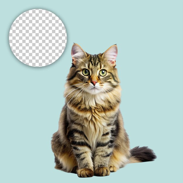 Domestic Cat Full Body on Transparent Background