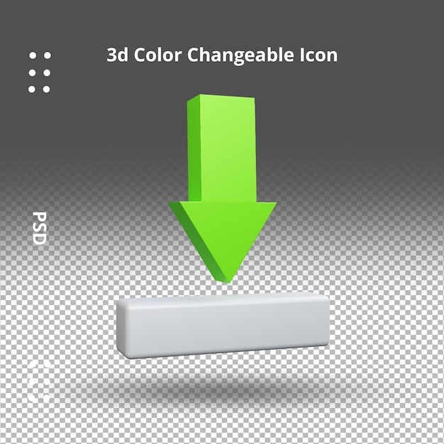 Download now button ui icon 3d