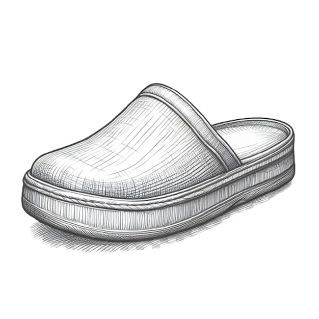 PSD a drawing of a shoe that has a white sole