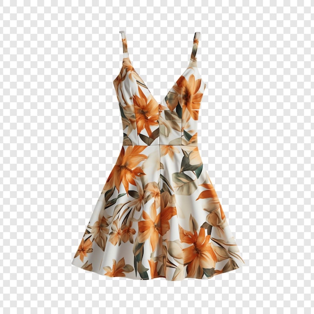 dress with flowers on a transparent background