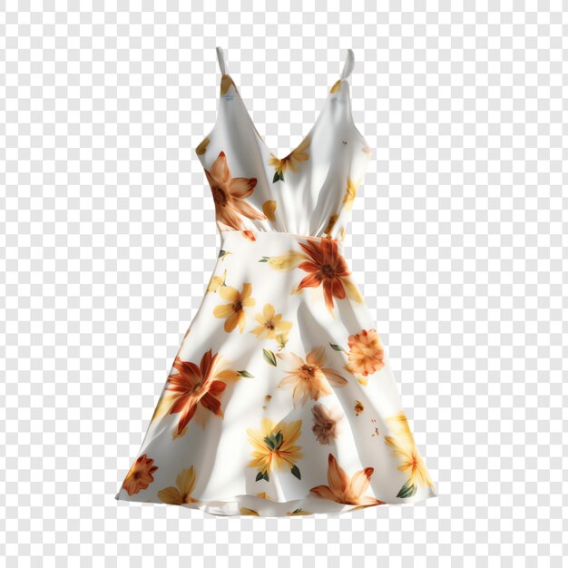 dress with flowers on the white background