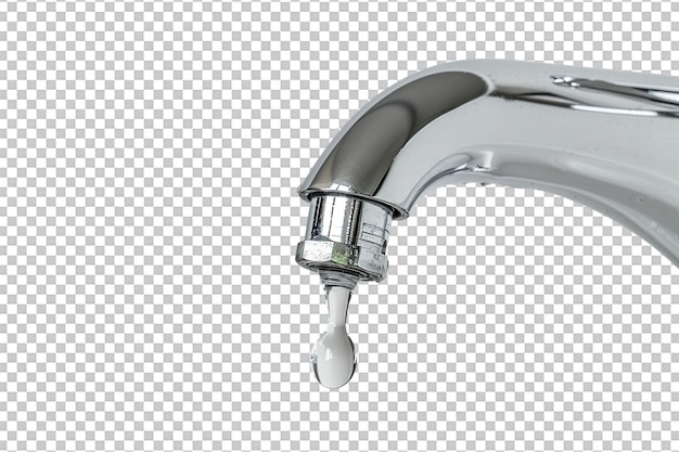 PSD dripping faucet on transparent background