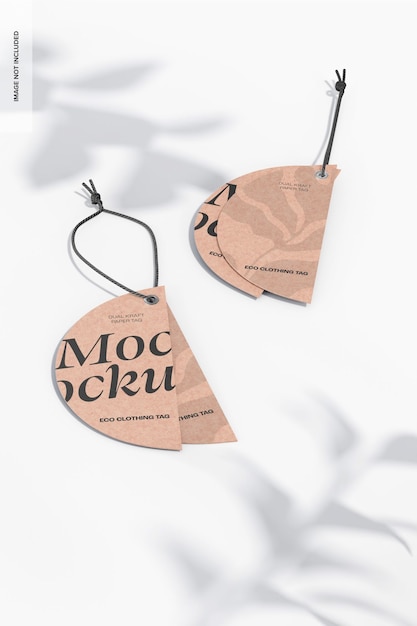 Dual Kraft Paper Tags Mockup