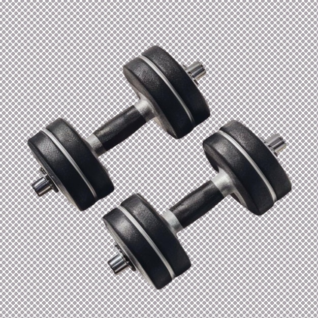 PSD dumbbells isolated on transparent background