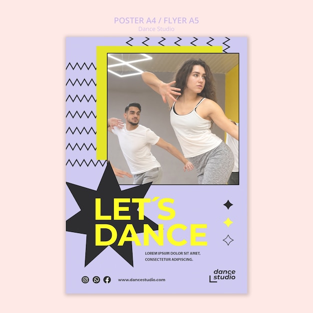 PSD duotone dance template design