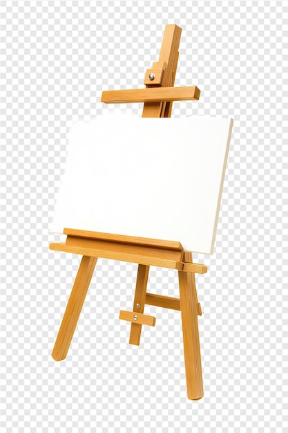 PSD easel with a white canvas and a wooden easel