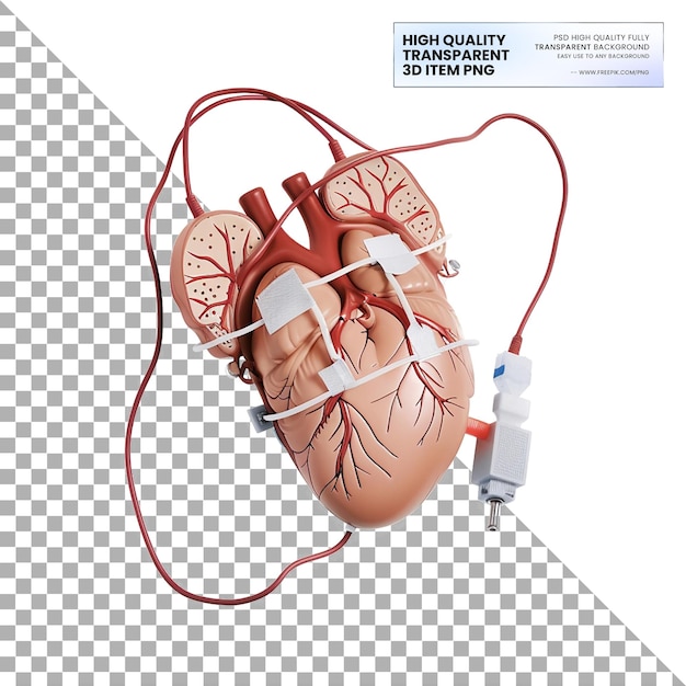 PSD ecg electrodes attach to the body to conduct electrical signals on transparent background