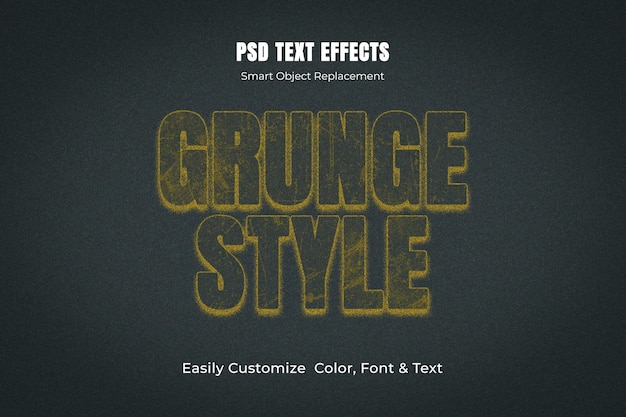 PSD editable grungy text effect