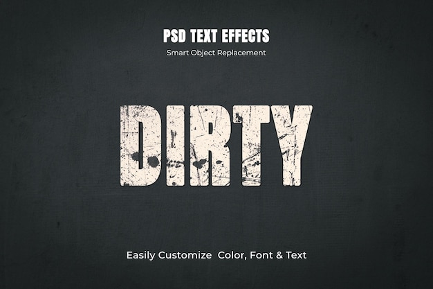 PSD editable grungy text effect