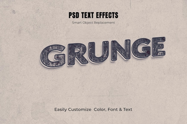 PSD editable grungy text effect