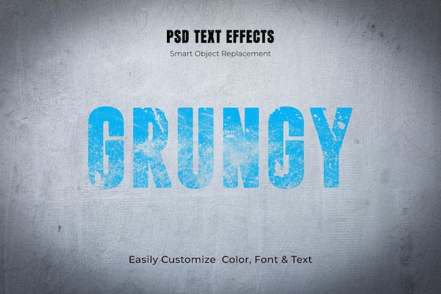 PSD editable grungy text effect