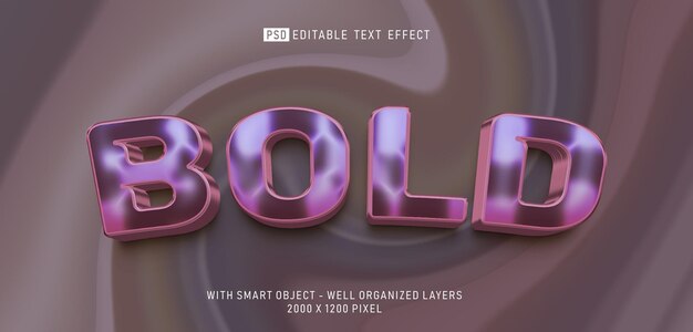 PSD editable text bold 3d style effect with marble background