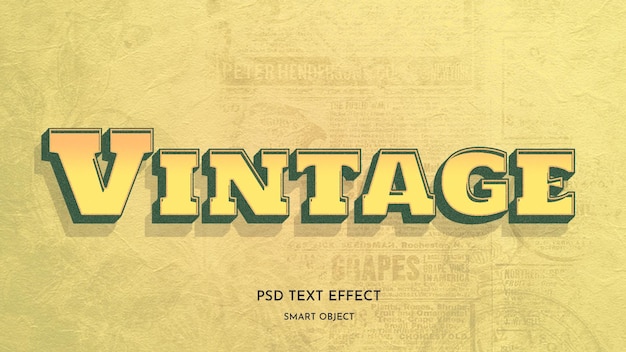 PSD editable text effect old vintage print font style