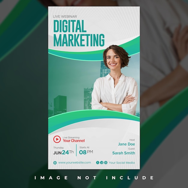 PSD editable webinar template digital marketing trends